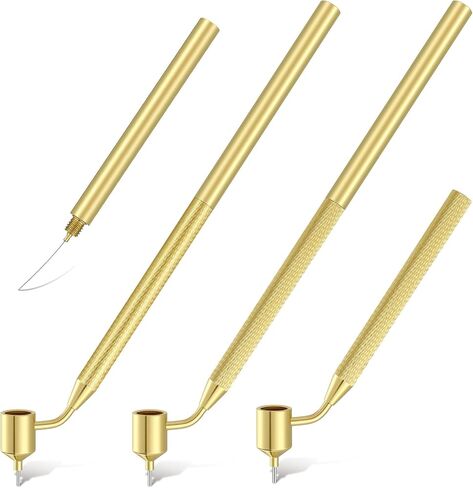 Sinload 3 قطع تفصيلية من قلم الرسم الدقيق لطلاء السيارات، قلم لمس الطلاء، مجموعة أقلام رسم الشمع الساخن، أداة لمس الطلاء لرقائق الصخور وإصلاح الخدوش، بناء نحاسي in Kuwait