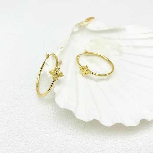 أقراط دائرية مطلية بالذهب الأبيض أقراط هوجي هوب للنساء أقراط كروس هوب 35 ملم in Kuwait