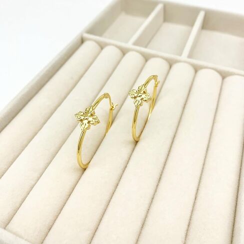 أقراط دائرية مطلية بالذهب الأبيض أقراط هوجي هوب للنساء أقراط كروس هوب 35 ملم in Kuwait