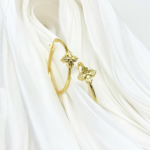 أقراط دائرية مطلية بالذهب الأبيض أقراط هوجي هوب للنساء أقراط كروس هوب 35 ملم in Kuwait