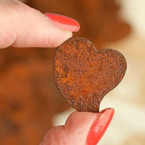 Pack of 12 Rusty Tin Folk Heart Cutouts - Rusted Metal Heart Shapes for DIY Crafts - Primitive, Rustic Country, Farmhouse DIY Crafts and Decorative Accents (Size: 2" Long x 3-1/2" Wide) in Saudi Arabia