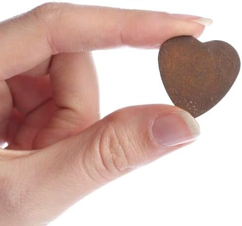 Pack of 12 Rusty Tin Folk Heart Cutouts - Rusted Metal Heart Shapes for DIY Crafts - Primitive, Rustic Country, Farmhouse DIY Crafts and Decorative Accents (Size: 2" Long x 3-1/2" Wide) in Saudi Arabia