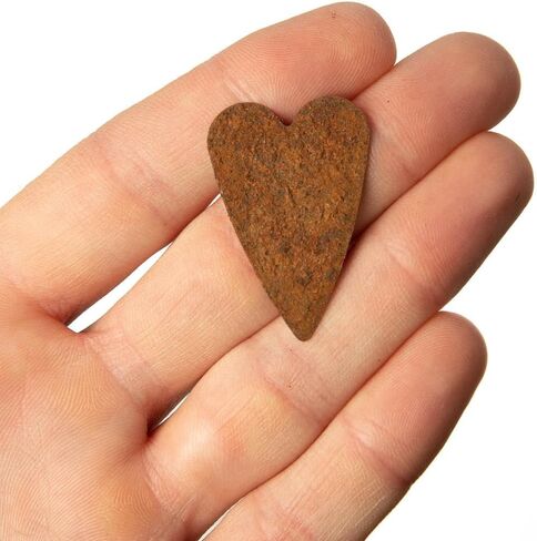 Pack of 12 Rusty Tin Folk Heart Cutouts - Rusted Metal Heart Shapes for DIY Crafts - Primitive, Rustic Country, Farmhouse DIY Crafts and Decorative Accents (Size: 2" Long x 3-1/2" Wide) in Saudi Arabia