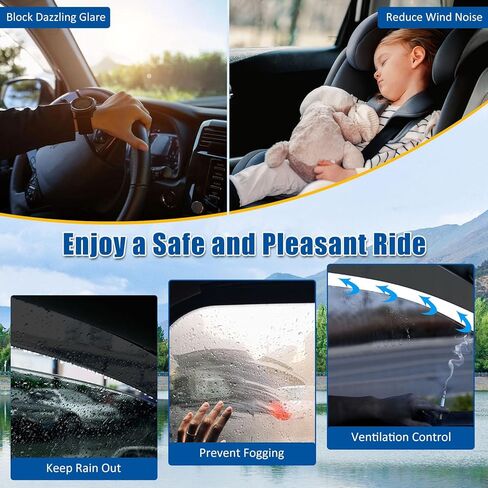 عاكسات نافذة السيارة FREEMOTOR802 داخل القناة، متوافقة مع كيا سورينتو 2016-2020، واقيات المطر الجانبية من الأكريليك الدخاني، واقيات الرياح الجانبية، مجموعة من 4 قطع in Saudi Arabia