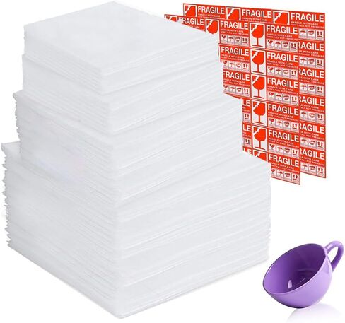 300 Pack Moving Supplies,Foam Pouches to 3 Size (8x8 Inch,7.5 Inchx12inch,15x15 Inch),Use Packing Supplies Cup, Glasses, China, and Dishes,Etc., white in Saudi Arabia
