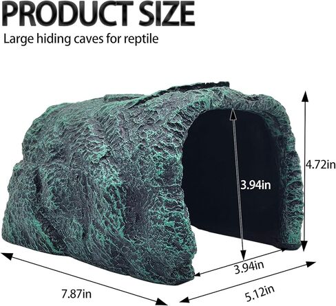 BNOSDM Reptile Hideout,Tortoise Hide Cave,Resin Rock,Bearded Dragon Hideaway,Turtle Basking Platform,Reptiles Habitat Decor Tank Accessories for Lizards Gecko Snakes Chameleon Frogs in Saudi Arabia