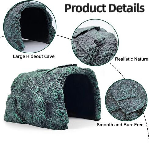 BNOSDM Reptile Hideout,Tortoise Hide Cave,Resin Rock,Bearded Dragon Hideaway,Turtle Basking Platform,Reptiles Habitat Decor Tank Accessories for Lizards Gecko Snakes Chameleon Frogs in Saudi Arabia