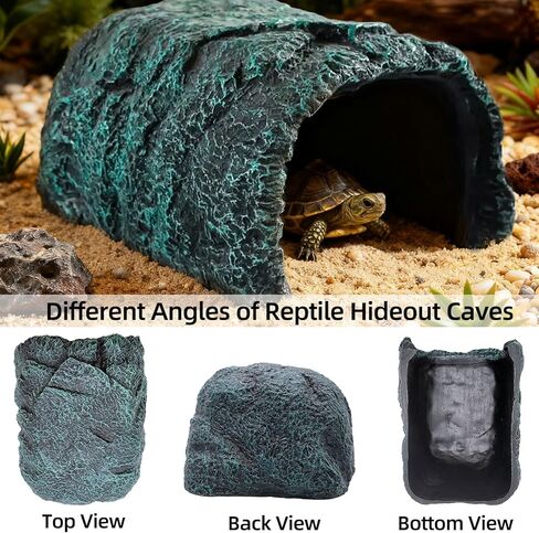 BNOSDM Reptile Hideout,Tortoise Hide Cave,Resin Rock,Bearded Dragon Hideaway,Turtle Basking Platform,Reptiles Habitat Decor Tank Accessories for Lizards Gecko Snakes Chameleon Frogs in Saudi Arabia