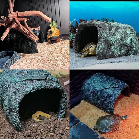 BNOSDM Reptile Hideout,Tortoise Hide Cave,Resin Rock,Bearded Dragon Hideaway,Turtle Basking Platform,Reptiles Habitat Decor Tank Accessories for Lizards Gecko Snakes Chameleon Frogs in Saudi Arabia
