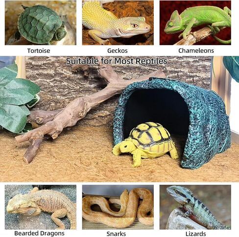 BNOSDM Reptile Hideout,Tortoise Hide Cave,Resin Rock,Bearded Dragon Hideaway,Turtle Basking Platform,Reptiles Habitat Decor Tank Accessories for Lizards Gecko Snakes Chameleon Frogs in Saudi Arabia