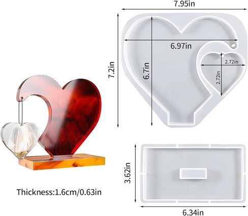 Large Photo Frame Resin Molds, Heart Shape Silicone Molds DIY Picture Frame Display for Resin Art Crafts Table Home Decor Gift in Saudi Arabia