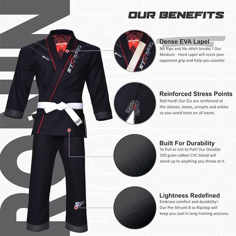 Starpro Ronin المنكمش مسبقًا Jiu Jitsu Gi، BJJ Gi للرجال العديد من المقاسات والألوان للرجال BJJ Gi، البرازيلي Jiu Jitsu Gi، Gi BJJ in Kuwait
