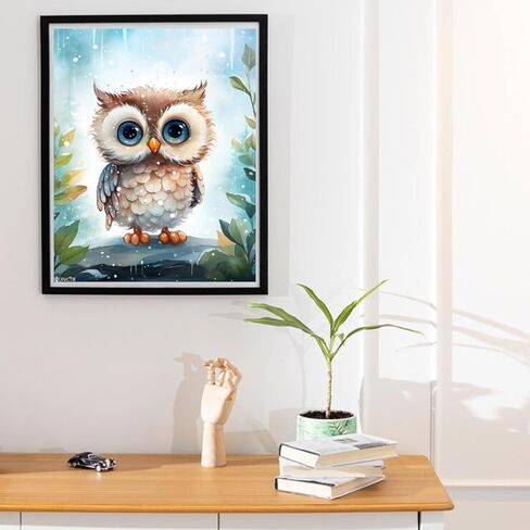 WUIVCTR Paint by Numbers Owl for Adults, Acrylic Oil Painting by Numbers Kits for Beginner with Paintbrushes Brushes Paintwork Art Canvas for Home Decor 16x20 inch / 40x50 cm in Saudi Arabia