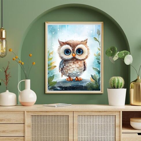 WUIVCTR Paint by Numbers Owl for Adults, Acrylic Oil Painting by Numbers Kits for Beginner with Paintbrushes Brushes Paintwork Art Canvas for Home Decor 16x20 inch / 40x50 cm in Saudi Arabia