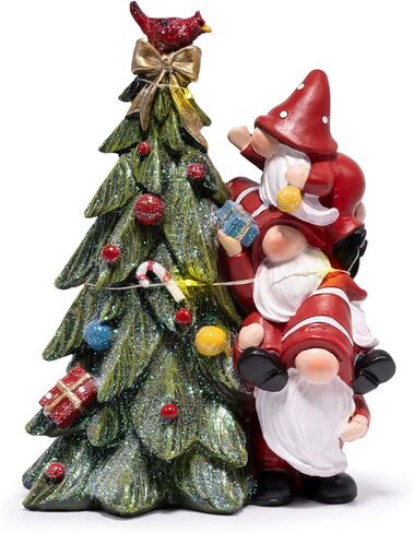 Hodao Christmas Decorations Stacked Gnomes Figurines with Light Enchanted Stack of Family Elf Handmade Swedish Tomte Christmas Decorations for Home Xmas Gifts for Table Decor in Kuwait