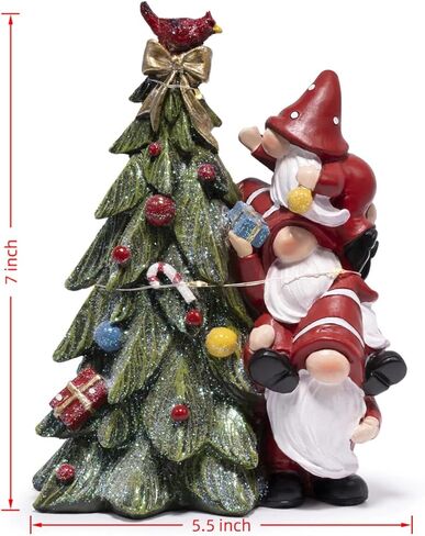Hodao Christmas Decorations Stacked Gnomes Figurines with Light Enchanted Stack of Family Elf Handmade Swedish Tomte Christmas Decorations for Home Xmas Gifts for Table Decor in Kuwait