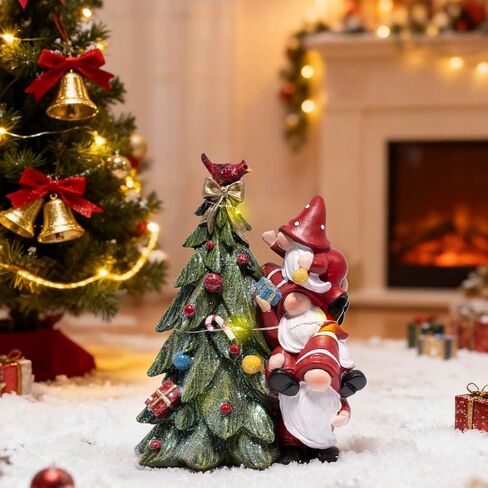 Hodao Christmas Decorations Stacked Gnomes Figurines with Light Enchanted Stack of Family Elf Handmade Swedish Tomte Christmas Decorations for Home Xmas Gifts for Table Decor in Kuwait