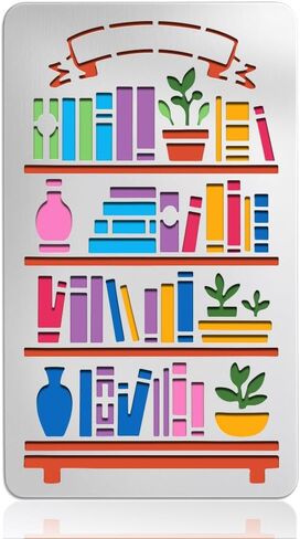 UNICRAFTALE Bookshelf Banner Label Metal Stencil Bookshelf Stainless Steel Template Photo Album Stencil Reusable Cutting Dies Drawing Stencils Template for Decorative Embossing DIY Paper Card Journal in Saudi Arabia