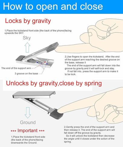 مسند للهاتف والحافظة من OCEANLOVE، حامل لاصق لهاتف iPhone على الظهر، معدن مع وسادة مطاطية، زاوية قابلة للتعديل، لهاتف iPhone15/14/14Plus/14Pro/14ProMax، iPhone13/12، Samsung S22/S21 إلخ. معظم الهواتف in Kuwait