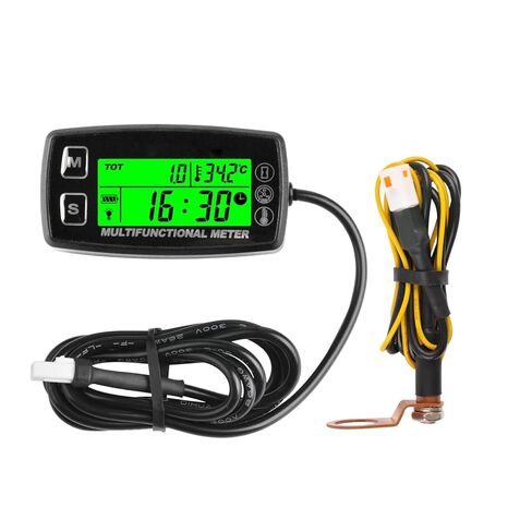 Digital RPM Hour Meter, Engine Temperature Gauge for Lawn Mower Boat Motorcycle Tractor Generator Outboard ATV etc., RPM & Temperature Alarm, Backlit Display, Battery Replaceable in Saudi Arabia