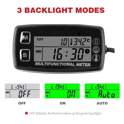 Digital RPM Hour Meter, Engine Temperature Gauge for Lawn Mower Boat Motorcycle Tractor Generator Outboard ATV etc., RPM & Temperature Alarm, Backlit Display, Battery Replaceable in Saudi Arabia