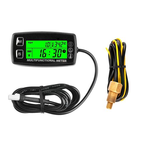 Digital RPM Hour Meter, Engine Temperature Gauge for Lawn Mower Boat Motorcycle Tractor Generator Outboard ATV etc., RPM & Temperature Alarm, Backlit Display, Battery Replaceable in Saudi Arabia