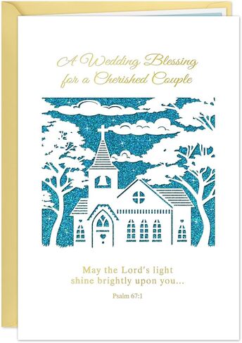 D24TIME Wedding Card for Bride and Groom - Elegant Die-Cut Floral and Birds Design with Glitter Champagne Gold - Personalized Wedding Congratuations Card with Envelope and Sticker 5.5x8in in Saudi Arabia