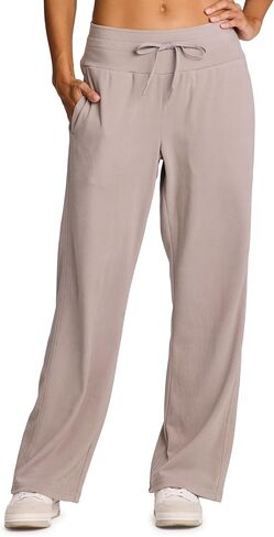 RBX Active Sweatpants with Pockets for Women, Super Soft Yoga Pants Relaxed Fit Wide Leg Pants with Deep Waistband in Kuwait