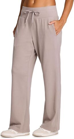 RBX Active Sweatpants with Pockets for Women, Super Soft Yoga Pants Relaxed Fit Wide Leg Pants with Deep Waistband in Kuwait