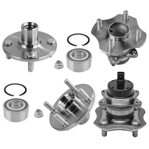 محور ديترويت - 4 قطع محامل العجلات الخلفية الأمامية ومجموعة المحاور لسيارة Toyota Echo 2000-2005، 2004-2006 Scion xA xB، 4 العروات مع ABS in Kuwait