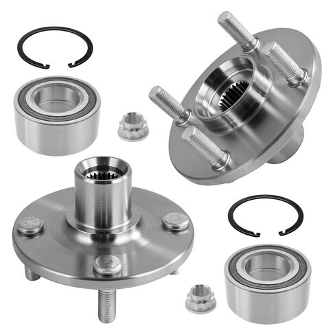 محور ديترويت - 4 قطع محامل العجلات الخلفية الأمامية ومجموعة المحاور لسيارة Toyota Echo 2000-2005، 2004-2006 Scion xA xB، 4 العروات مع ABS in Kuwait