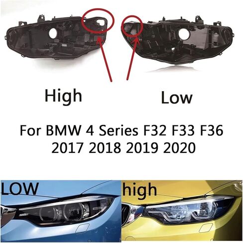 Headlamp Base Headlight House Rear Replacement Front Lamp Holder Back Support ，Compatible with BMW 4 Series F32 F33 F36 2017 2018 2019 2020(High Right) in Saudi Arabia