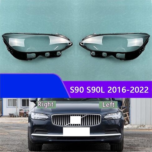 متوافق مع فولفو S90 S90L 2016-2022 غطاء المصباح الأمامي عدسة شفافة غطاء المصباح استبدال عاكس الضوء الأصلي (يسار 1 قطعة) in Saudi Arabia