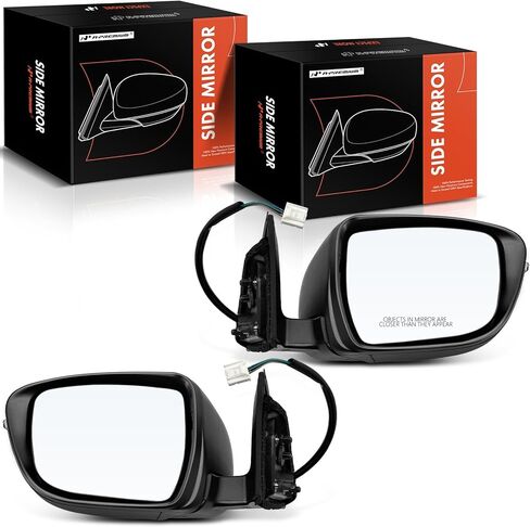 زوج A-Premium (2) مرآة باب كهربائية جانبية للسائق والراكب - متوافقة مع Nissan Rogue 2014 2015 2016 - مرآة رؤية خلفية خارجية غير مسخنة قابلة للطي باللون الأسود مع إشارة انعطاف in Saudi Arabia