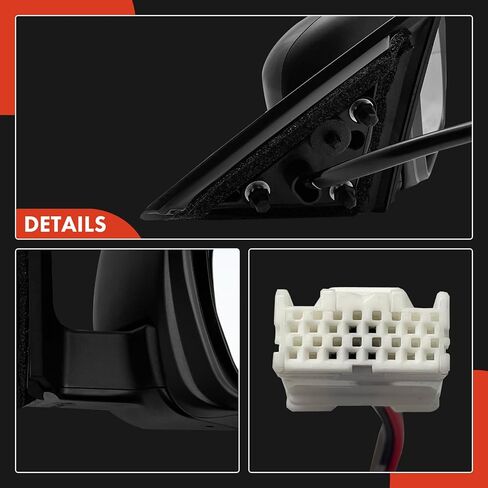 زوج A-Premium (2) مرآة باب كهربائية جانبية للسائق والراكب - متوافقة مع Nissan Rogue 2014 2015 2016 - مرآة رؤية خلفية خارجية غير مسخنة قابلة للطي باللون الأسود مع إشارة انعطاف in Saudi Arabia
