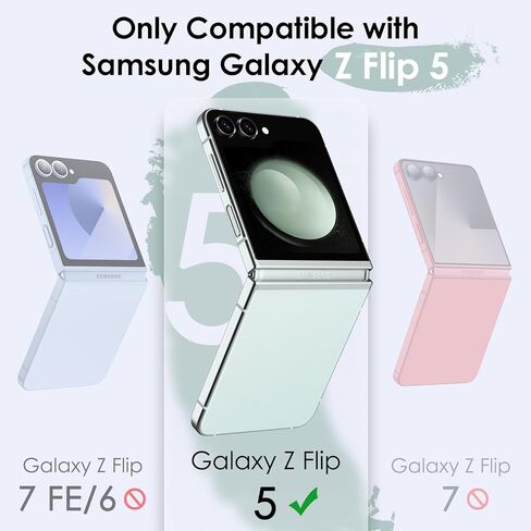 JETech Case for Samsung Galaxy Z Flip 5 2023 with Ring, Hard PC Slim Shockproof Anti-Scratch Protective Phone Cover (Black) in Kuwait