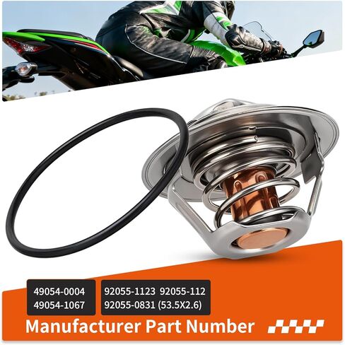 Thermostat W/O-Ring (O-Ring Only 53.5X2.6) For Kawasaki Versys Ninja Vulcan 800 900 1000 1200 1500 1700 2000 ZX750 ZX1000 ZR900 KLZ1000 KRF1000 1996-2024 49054-0004 49054-1067 in Saudi Arabia