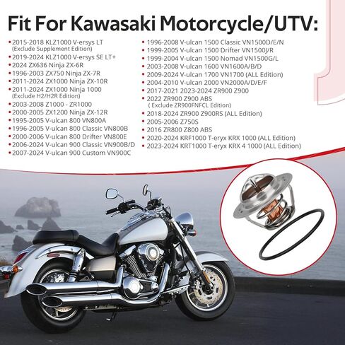 JAVIK Thermostat & O-Ring (O-Ring Only 53.5x2.6) For Kawasaki V-ersys Ninja V-ulcan 800 900 1000 1200 1500 1700 2000 ZX750 ZX1000 ZR900 KLZ1000 KRF1000 1996-2024 O.E.M# 49054-0004 49054-1067 in Saudi Arabia