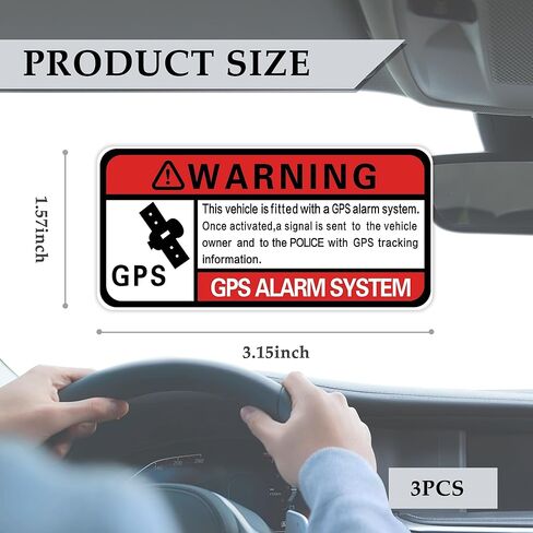 3 قطع ملصقات سيارة، نظام إنذار GPS مضاد للسرقة، ملصق تتبع GPS، 3.2 × 1.4 بوصة ملصقات تحذير ذاتية اللصق للسيارة، ملحقات خارجية للسيارات لشاحنة سيارات الدفع الرباعي in Saudi Arabia