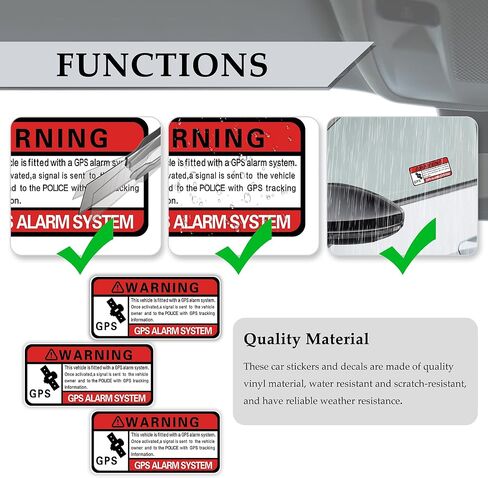 3 قطع ملصقات سيارة، نظام إنذار GPS مضاد للسرقة، ملصق تتبع GPS، 3.2 × 1.4 بوصة ملصقات تحذير ذاتية اللصق للسيارة، ملحقات خارجية للسيارات لشاحنة سيارات الدفع الرباعي in Saudi Arabia