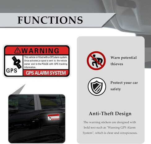 3 قطع ملصقات سيارة، نظام إنذار GPS مضاد للسرقة، ملصق تتبع GPS، 3.2 × 1.4 بوصة ملصقات تحذير ذاتية اللصق للسيارة، ملحقات خارجية للسيارات لشاحنة سيارات الدفع الرباعي in Saudi Arabia