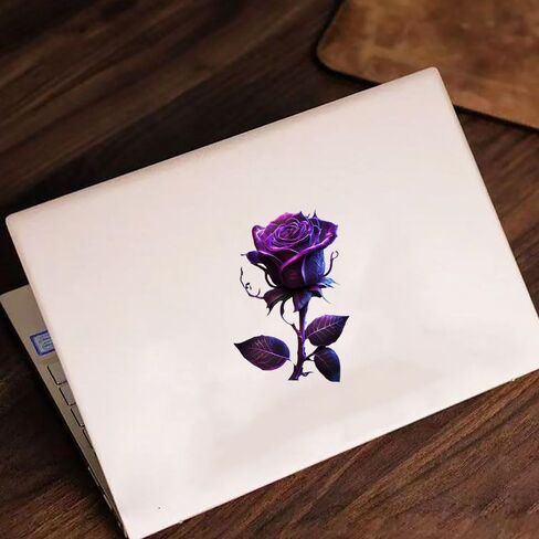 2 PCS Purple Rose Waterproof Vinyl Decals Floral Design for Car Truck Bumper Motorcycle Laptop Wall A-144 in Kuwait