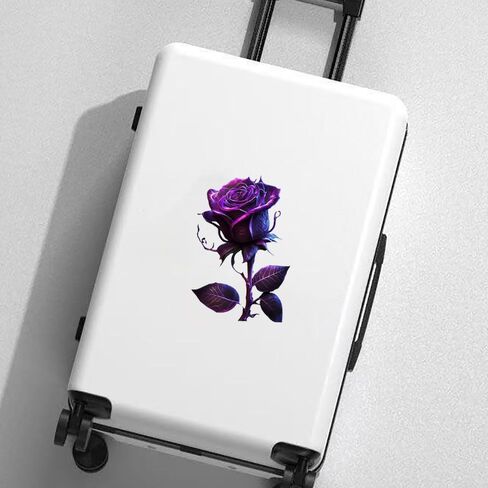 2 PCS Purple Rose Waterproof Vinyl Decals Floral Design for Car Truck Bumper Motorcycle Laptop Wall A-144 in Kuwait