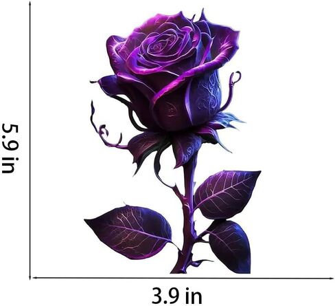 2 PCS Purple Rose Waterproof Vinyl Decals Floral Design for Car Truck Bumper Motorcycle Laptop Wall A-144 in Kuwait