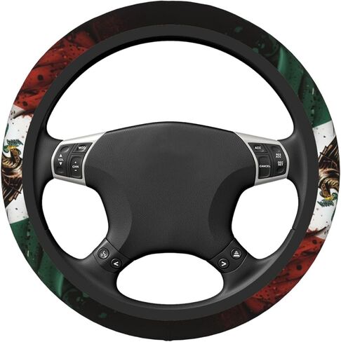 Generic Car Steering Wheel Cover Universal 15 Inch Anti-Slip Protector Covers, Mexican Flag Cool Vintage in Saudi Arabia