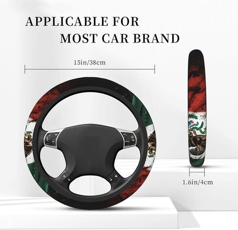 Generic Car Steering Wheel Cover Universal 15 Inch Anti-Slip Protector Covers, Mexican Flag Cool Vintage in Saudi Arabia