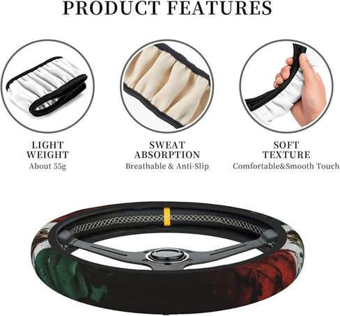 Generic Car Steering Wheel Cover Universal 15 Inch Anti-Slip Protector Covers, Mexican Flag Cool Vintage in Saudi Arabia
