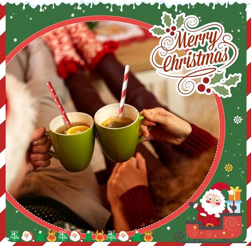 500 Pieces Christmas Paper Straws 8 Styles Disposable Red and Green Paper Straws Stripe Chevron Bicolor Stripe Dot Chevron Straw Mix for Christmas Supplies and Party Favors in Saudi Arabia