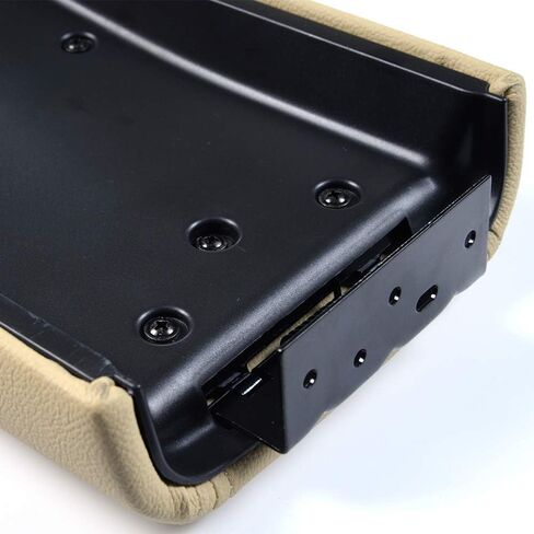 مجموعة مسند ذراع غطاء وحدة التحكم المركزية الجلدية G-PLUS مع مزلاج متوافق مع 2006-2009 Chevy Trailblazer GMC Envoy Isuzu Ascender Buick Rainier Oldsmobile Bravada - رمادي 25998844 in Saudi Arabia