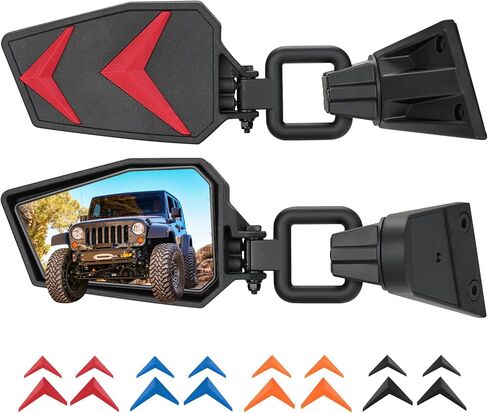 JOYTUTUS Wrangler Mirrors Doors Off Compatible with Wrangler JK TJ 1997-2018, Easy-Install Quick Release No Vibrate & Wobble Wrangler Doorless Side Mirrors for Safe Doors Off Driving (Not Fit JL) in Kuwait